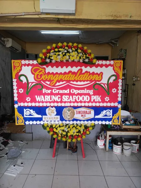 Papan Bunga Ucapan Selamat Outdoor Wedding Serpong